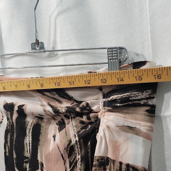 DKNY Women's Ruched Pink Multi -print Maxi Skirt Size 12 - Picture 6 of 11